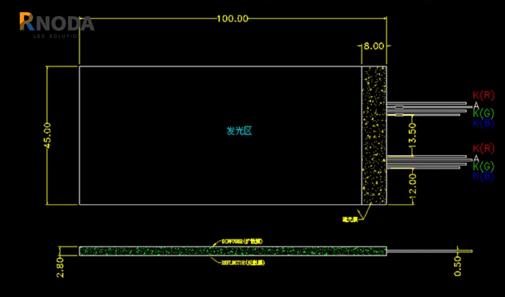 LED backlight panel CAD drawings